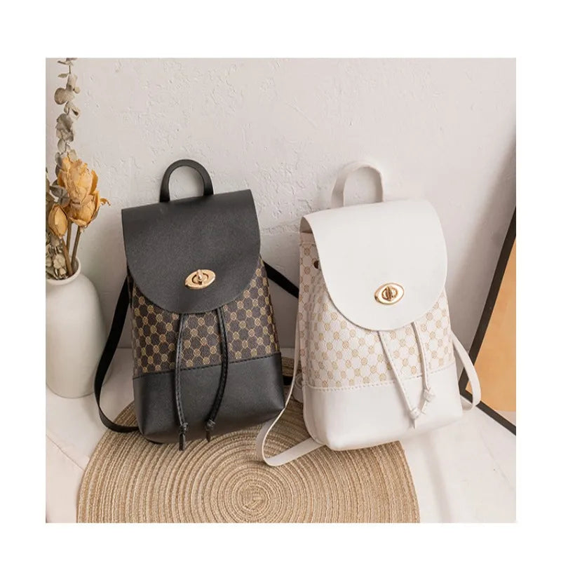 Women's Mini Travel Backpack - Cute PU Leather Purse and Shoulder Bag Combo