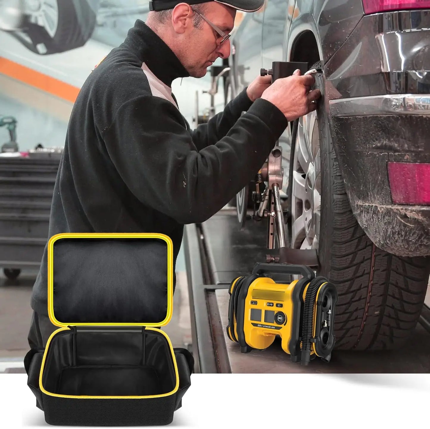 DEWALT 20V MAX Tire Inflator Storage Bag - Protective Air Compressor Carrying Case Organizer for DCC020IB