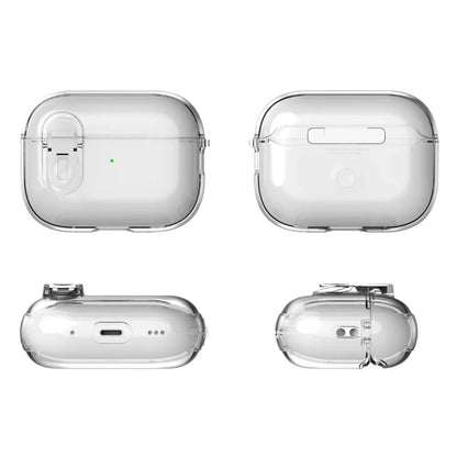 Transparent Crystal Wireless Bluetooth Earphone Case for AirPods Pro 2 – TPU Clear Switch Lock Cover for AirPods 4 (2024)