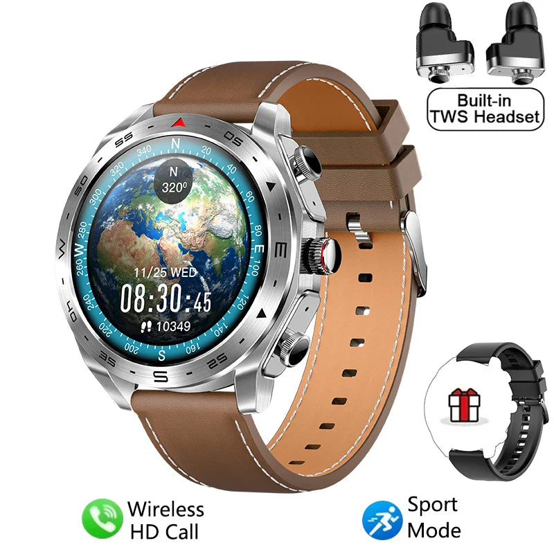 2024 Smart Watch with TWS 2-in-1 Bluetooth Earphones — HIFI 9D Sound & Bluetooth Call for Men & Women Sports Fitness