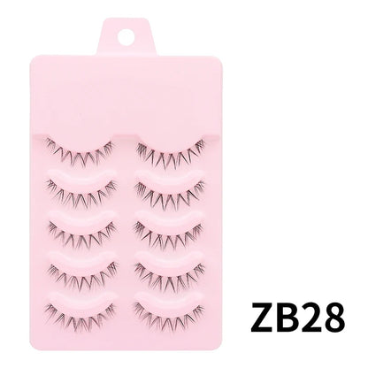 Manga Style Soft Natural False Eyelashes Wispy Thick Daily Wear Makeup Lashes