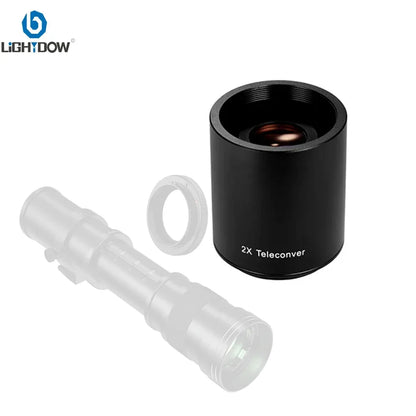 Lightdow 2x Teleconverter Lens - Magnification Converter for 420-800mm, 500mm, 800mm, 900mm, 650-1300mm T-Mount Telephoto Mirror Lenses