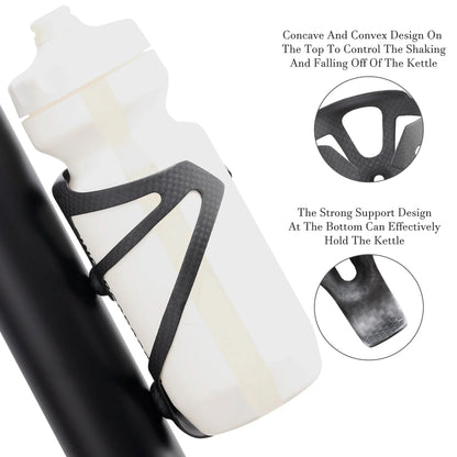 3K Carbon Fiber Bicycle Water Bottle Cage: Matte Black Holder for MTB and Road Bikes, Lightweight (16±2g), No Logo