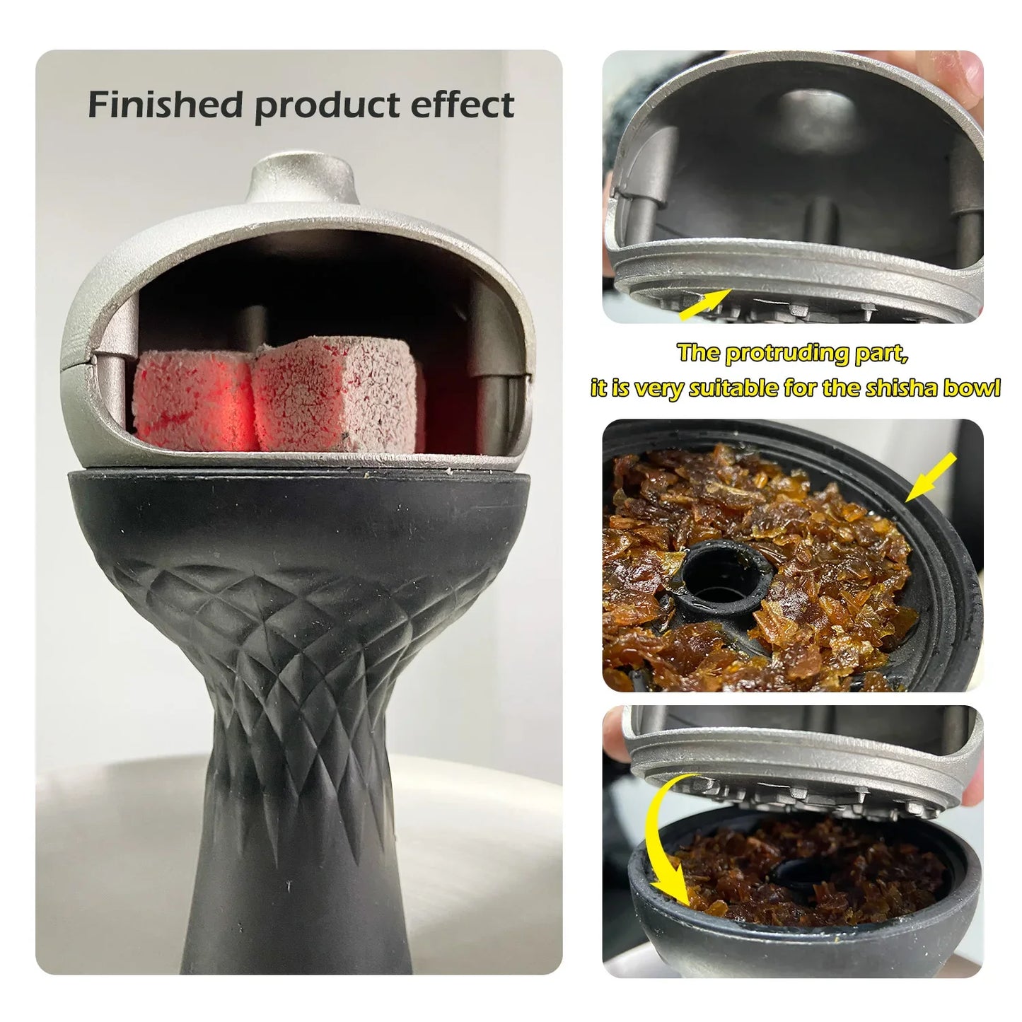 XISHI Aluminum Hookah Charcoal Holder: Accessory with Heat Keeper Base - Shisha Charcoal Holder for Enhanced Hookah Experience