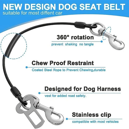 Chew-Proof Dog Car Harness – Durable & Secure Seat Belt for Small/Medium Dogs, Comfortable Pet Travel Safety Essential