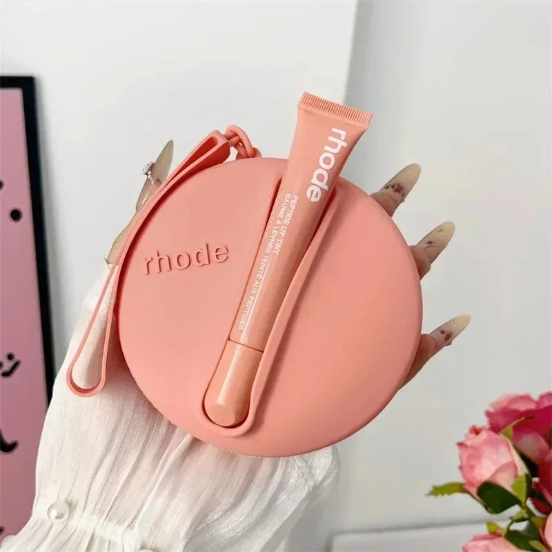 Lip Gloss & Makeup Organizer Bag — Female Toiletry Kit with Zip, Mirror, and Cosmetic Storage Pouch