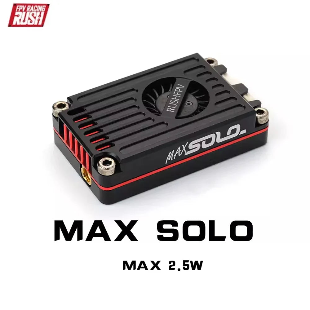 RUSH MAX SOLO 5.8GHz 2.5W VTX Video Transmitter - 48CH/37CH, CVBS PAL/NTSC, Includes Antenna for RC FPV Long Range Fixed-Wing Drones