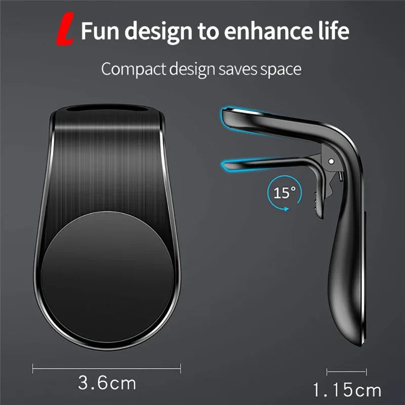 Magnetic Car Phone Holder – Air Vent Clip Mount for Mobile, GPS Support for iPhone, Xiaomi, Samsung, LG