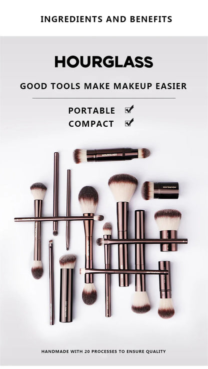 Hourglass No.28 Double-Head Retractable Makeup Brush – Multifunctional Concealer & Highlighter Face Brush