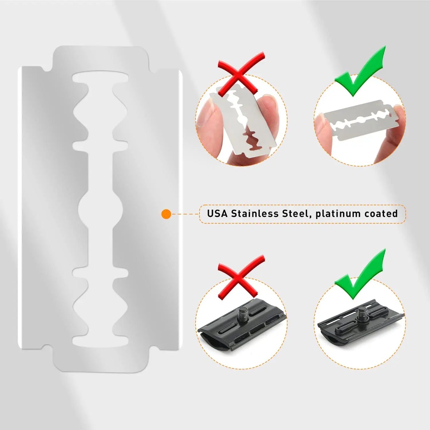 Double Edge Safety Razor for Men – Reusable Single Blade Razor with 10 Safety Razor Blades, Travel Essential Shaver