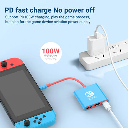 Portable Nintendo Switch Docking Station — Type-C Hub with HDMI & USB 3.0 for Travel Gaming