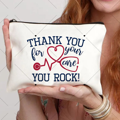High-Quality Square Pillowcase — Washable Living Room Sofa Cushion Cover with “Thanks to Nurse” Print for Home & Office Decor