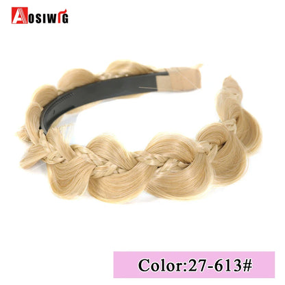 Synthetic Fishbone Braided Headband – Bohemian Plaited Hairpiece for Women Hairstyling