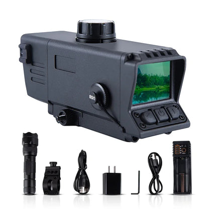 Night Vision Rifle Scope – IR850 Infrared Tactical Monocular with MOA Recording & Range Finder