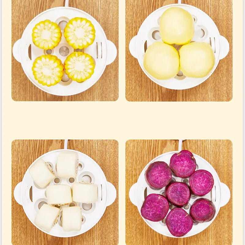 220V Multifunctional Electric Egg Boiler - Double Layer Egg Cooker and Mini Steamer for Kitchen Breakfast