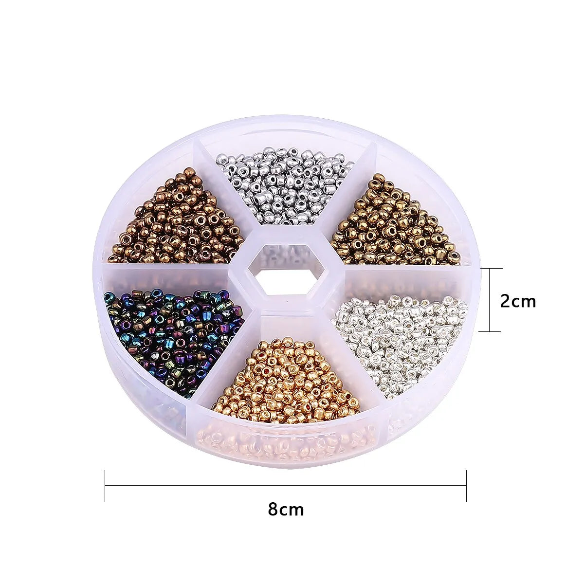3900Pcs Glass Rice Beads Set - 6 Grid Box DIY Bracelet Necklace Jewelry Making Accessories