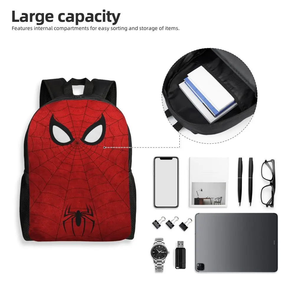 Custom Spider-Man Web Backpack – Water-Resistant School & College Bag for Men and Women
