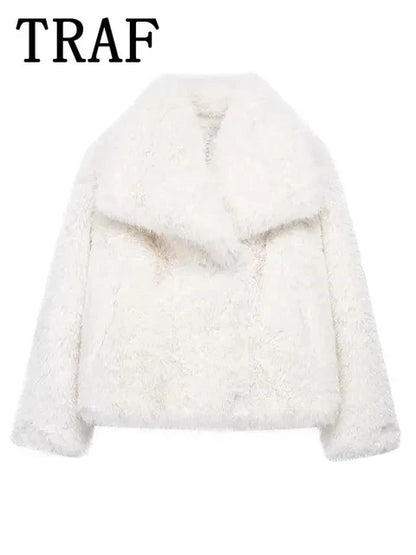 TRAF Sequin Woven Jacket for Women – Loose Fit, Stand Collar, Long Sleeve, Chic Autumn & Winter Outerwear 2023
