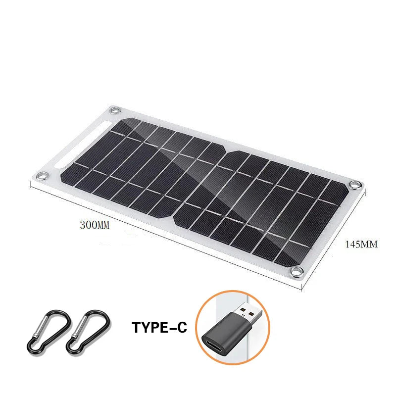 30W USB-C Waterproof Portable Solar Panel — 6.8V Outdoor Charger for Phones, Power Banks & Camping