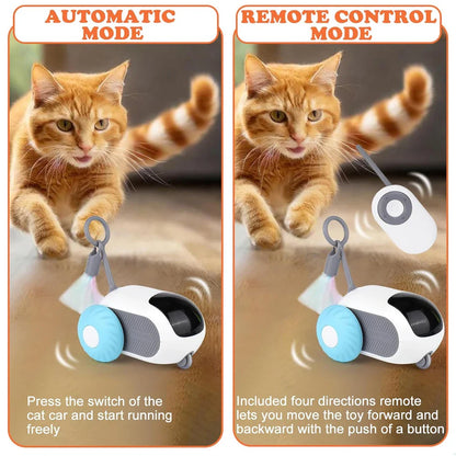 Smart Cat Toy Car – 2-Mode Automatic Remote-Controlled Interactive Toy for Cats & Dogs
