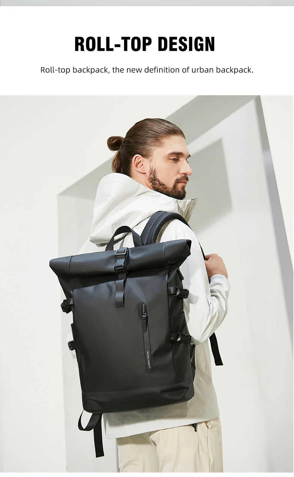 HK Expandable Travel Backpack for Men – Large Capacity Waterproof 15.6” Laptop Bag, Hiking Rucksack & Cycling Daypack with USB Port