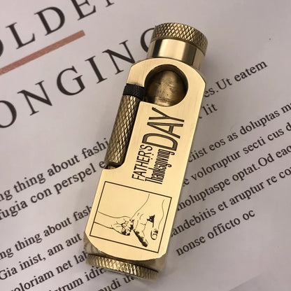 Handmade Brass Carved Trench Kerosene Lighter – Vintage Flamidor Gasoline Lighter, Heavy Men's Smoking Gift Collection