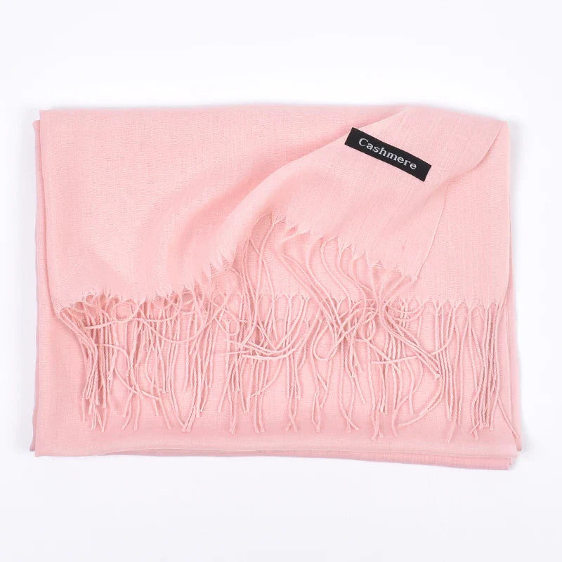Leather Powder Solid Color Scarves for Men and Women - Autumn and Winter 120g Single Color Headband Shawl