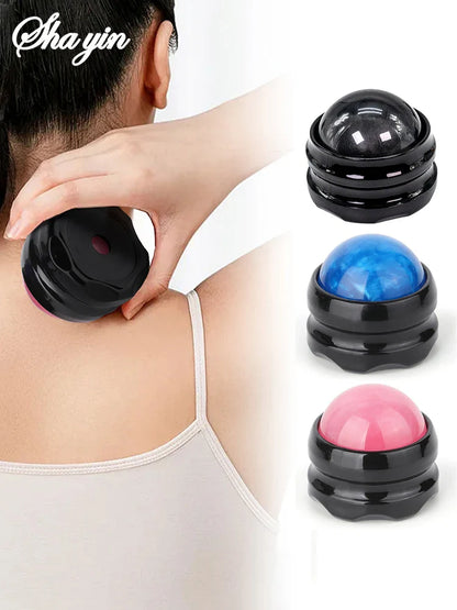 Mini 360° Spin Manual Massage Ball — Self-Therapy Tool for Back, Shoulders & Foot Muscle Relaxation