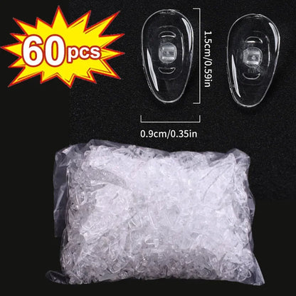 DIY Clear Oval Air Chamber Eyeglass Nose Bracket - Silicone Nose Pads, Anti-Drop Eyewear Bracket for Sunglasses & Glasses Accessories