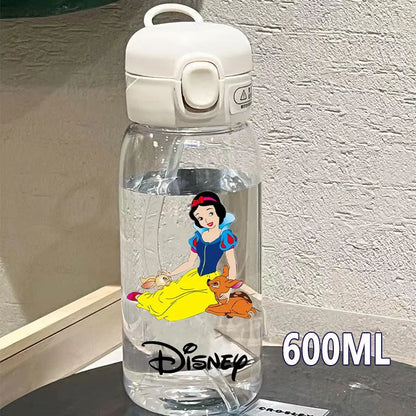 600/400ML Mermaid Princess Water Cup – Portable Transparent Plastic Sport Bottle for Kids