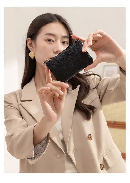 Fashion Women’s Small PU Wallet – High-Quality Zipper Card Purse & Key Storage Bag for Ladies