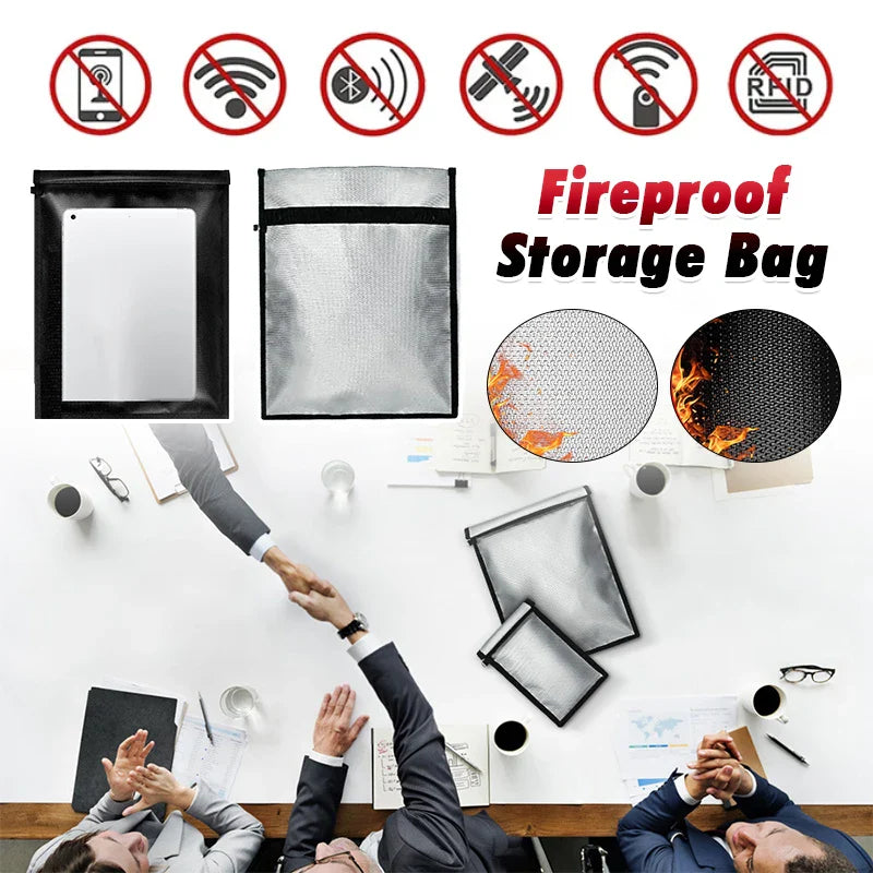 Fireproof & Waterproof Faraday Bag – Anti-Hacking Signal Blocking Pouch for Phones, Key Fobs, Notebooks & Computers