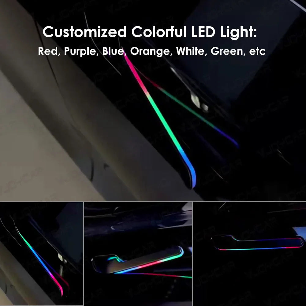 2025 6th Gen Wireless Auto Door Handle – Tesla Model 3 & Y, Highland/Juniper, Colorful with LED Light