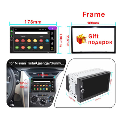 CAIXI 2Din Android 14 Car Radio — Universal CarPlay GPS Multimedia Autoradio for Toyota, Nissan, Jeep, Hyundai, Kia, Chevrolet, VW & Fiat