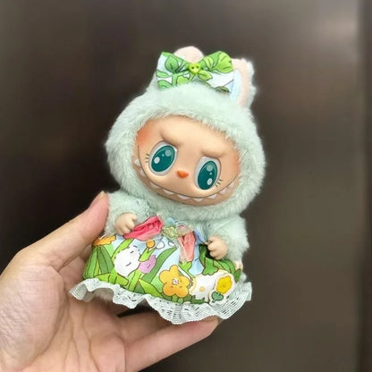 Mini Plush Doll Clothes Set – Kpop EXO Labubu Idol Overalls Outfit for 15-17cm Dolls, Clothing Gift