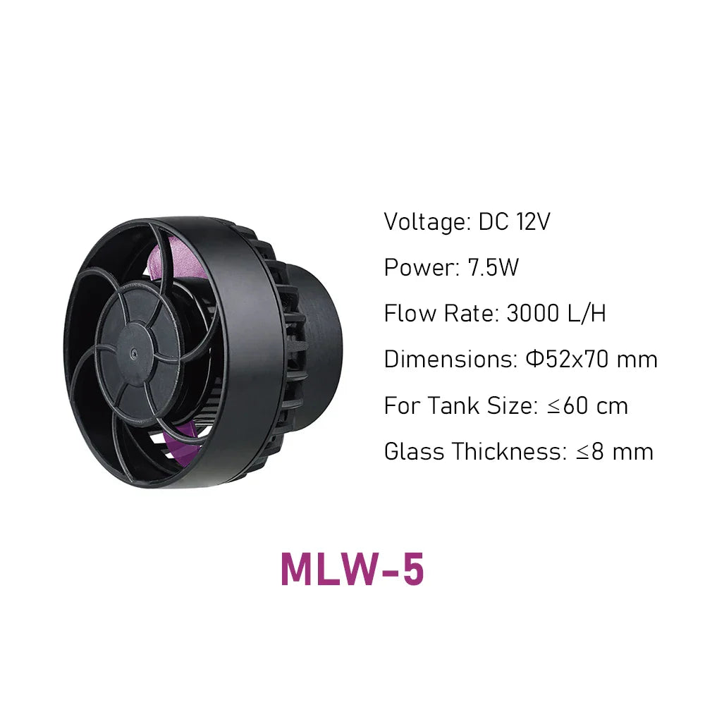 Jebao MLW Series Smart Aquarium Wave Maker – WiFi Flow Pump with LCD Controller for Fish Tanks