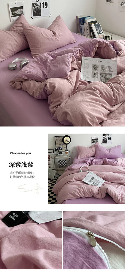 Bedding Comforter Set – Duvet Cover & Bed Sheets with Pillowcases for Queen/King Bed, Edredones de Cama