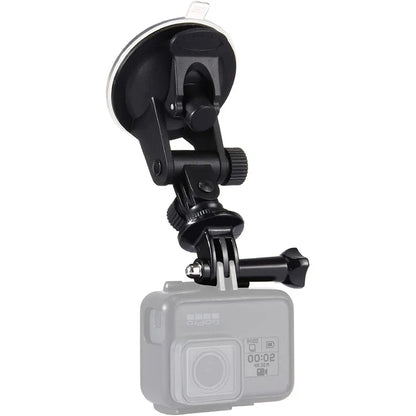 Suction Cup Car Mount with Tripod Adapter — Phone & GoPro Holder for Action Cameras