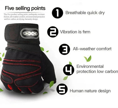 Outdoor Sports Fingerless Gloves – Long Wrist Guard for Men & Women, Ideal for Gym, Cycling, Hiking, Boxing & Training Workouts