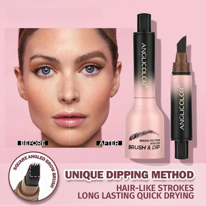 Wild 3D Eyebrow Pencil – Square Angled Brush Velvet Brow Dye Cream, Waterproof & Anti-Smudge Tint Pen