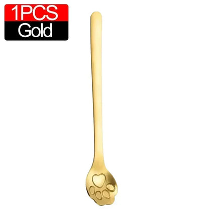 Cute Cat Claw Stainless Steel Spoon Set (1/8PCS) – 304 Dessert, Ice Cream, Coffee & Tea Spoon Kitchen Tableware