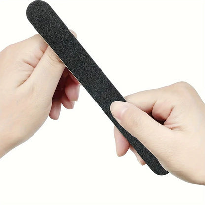 5/10/50PCS Professional Double-Sided Nail Files – 100/180 Grit Black Emery Boards for Salon & Home Nail Care