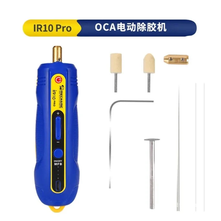 MECHANIC IR10 Pro IR13 IR14 IR16 Electric OCA Glue Removal Tool – Rechargeable Phone Screen Cleaning, Grinding & Polishing Tool