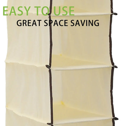 10-Layer Foldable Hanging Shoe Organizer – Non-Woven Space-Saving Shoe Rack for Home Bedroom Closet