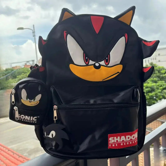2Pcs Blue Backpack Set — Large & Small School Bags Student Laptop Bag Black Shadow Amy Rose Cosplay Gift