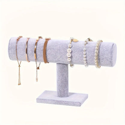 T-Shaped Jewelry Display Stand - Vertical Bracelet, Necklace & Watch Storage Organizer