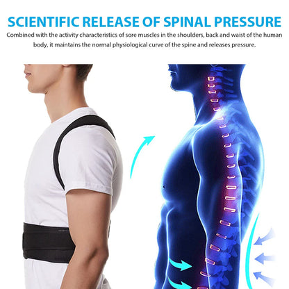 Adjustable Back Brace Posture Corrector – Lumbar & Shoulder Support Belt for Men & Women, Improve Scoliosis