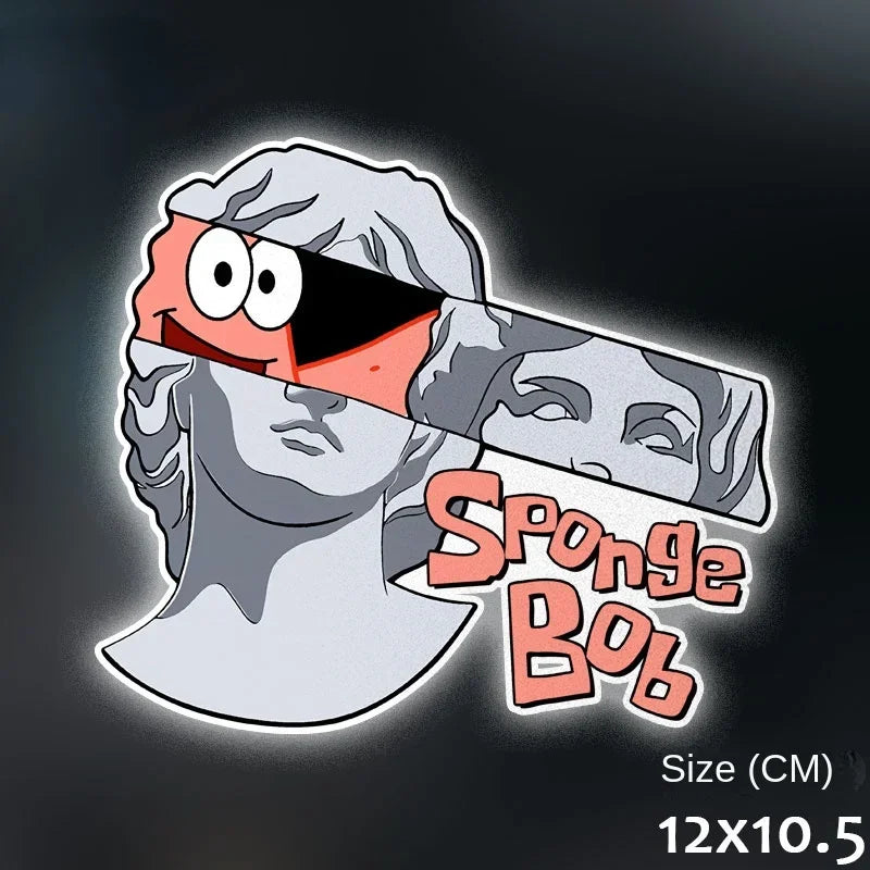 SpongeBob & Patrick Star Car Reflective Stickers — Waterproof Anime Window Decals for Car Decor Accessories