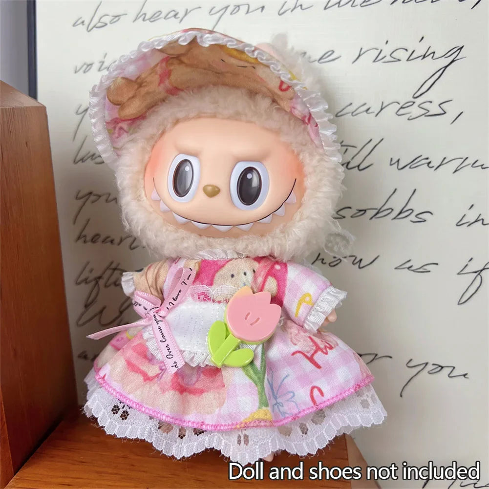 Mini Plush Doll Clothes Set – Kpop EXO Labubu V1 V2 Idol Doll Pit Strip Climbing Suit & Accessories, Clothing Gift