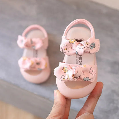 Summer Baby Girl Sandals - Cute Bow Soft Sole First Walker Princess Shoes